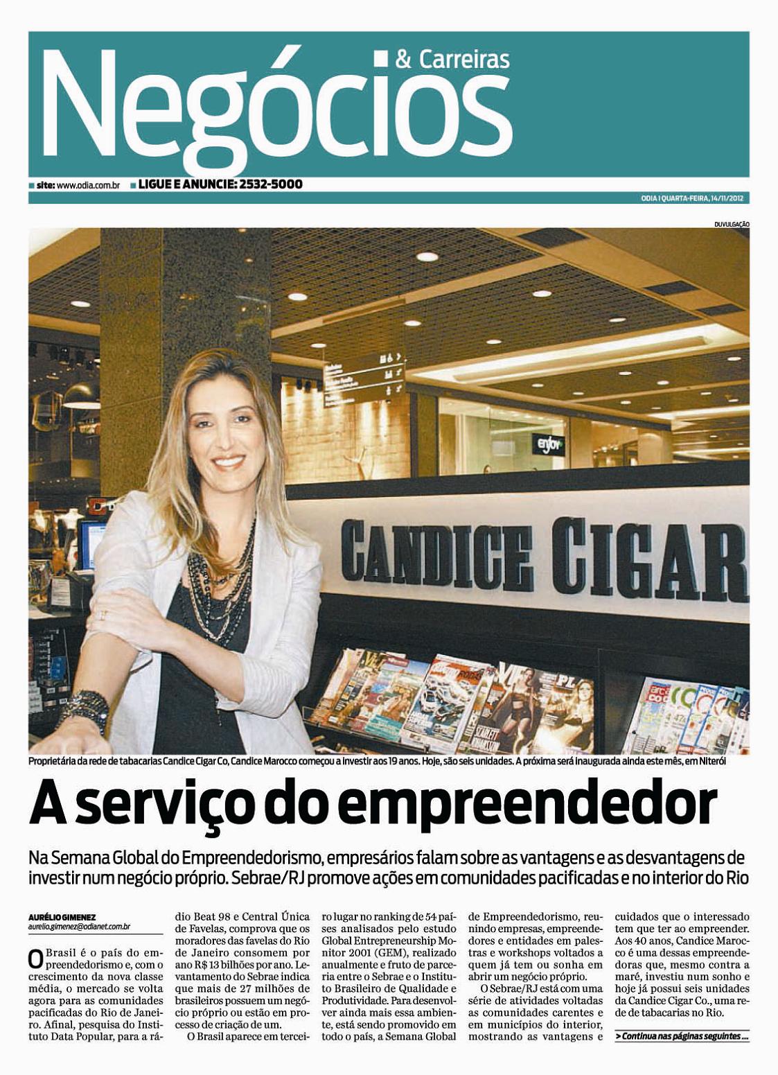 Candice 14 de Novembro de 2012 - Jornal O Dia - Negócios & Carreiras 01.jpg