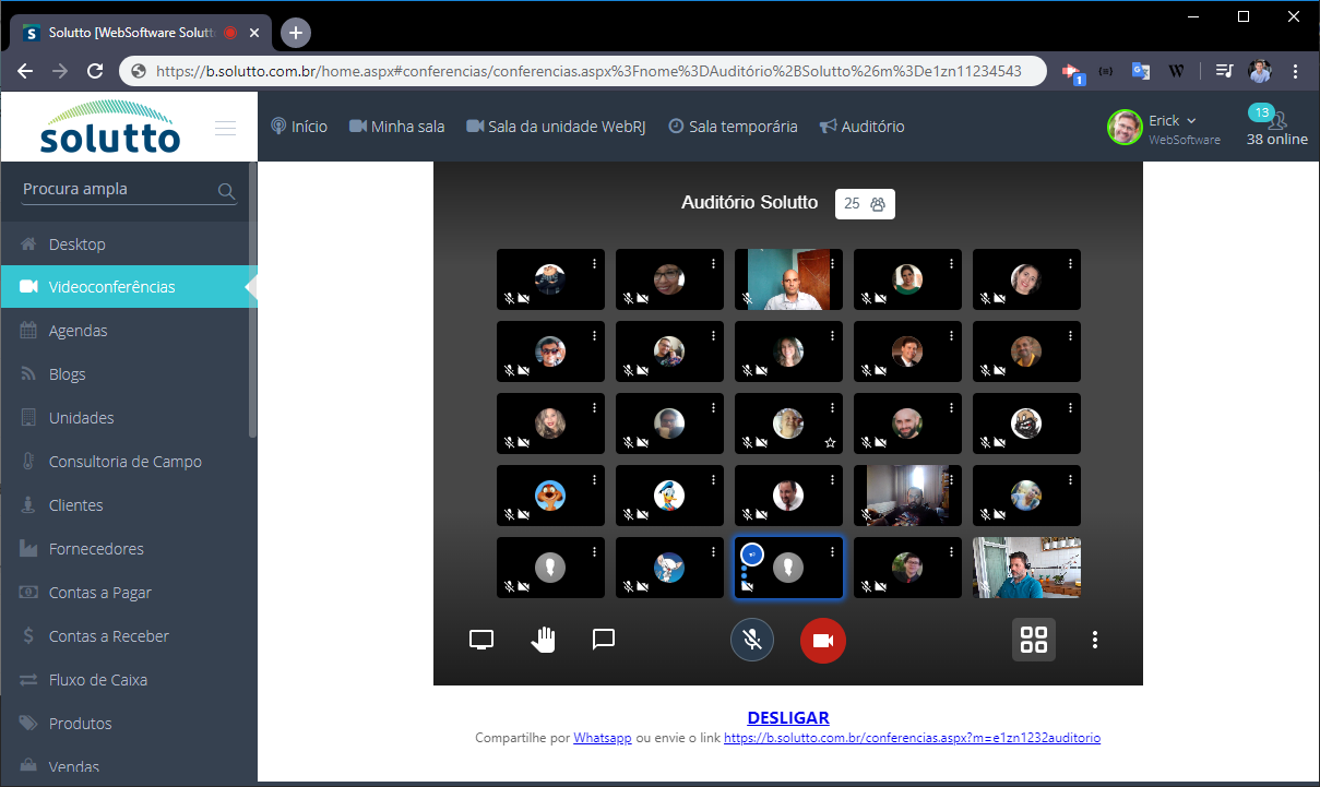 Videoconferência Solutto ERP